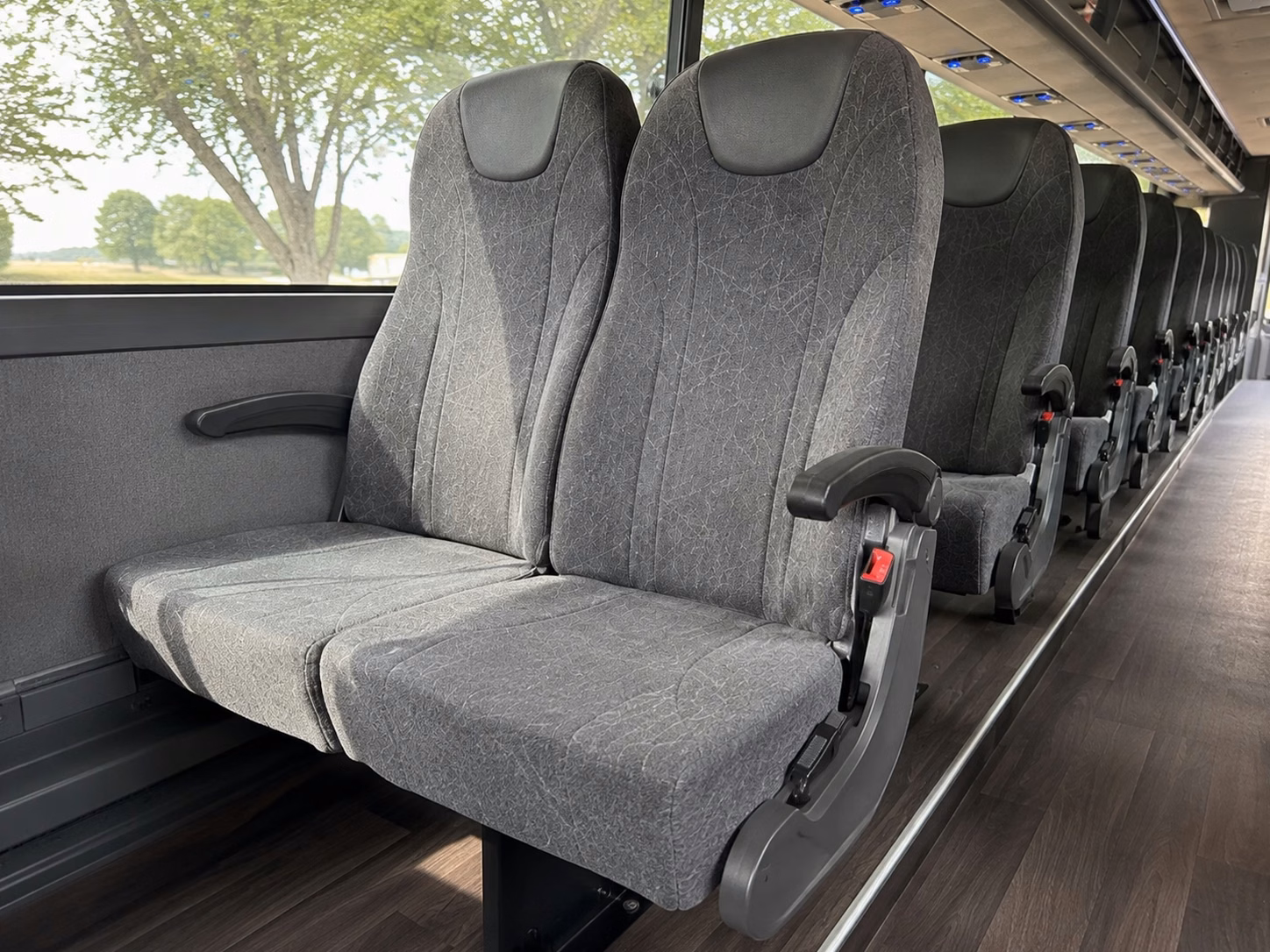 bloomington charter bus interior