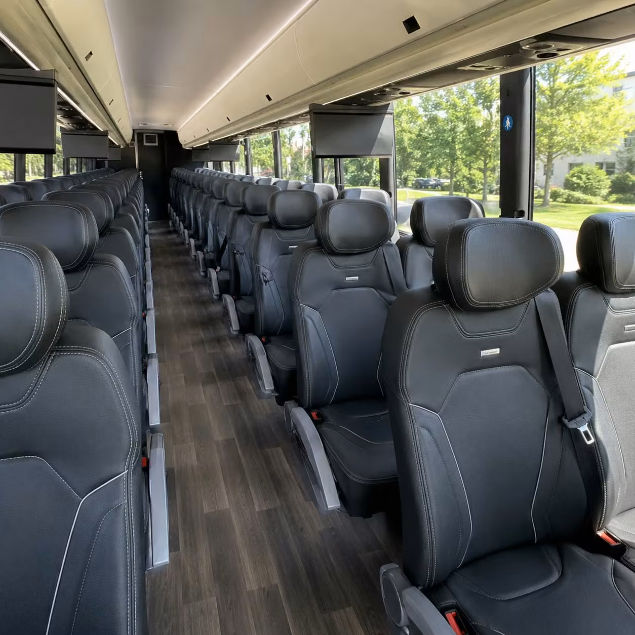 bloomington charter bus rental interior